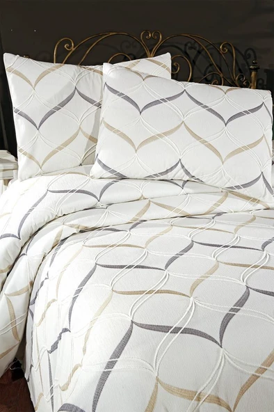 Yalina Nakışlı Şönil 3 Parça Çift Kişilik Yatak Örtüsü - Resim 4