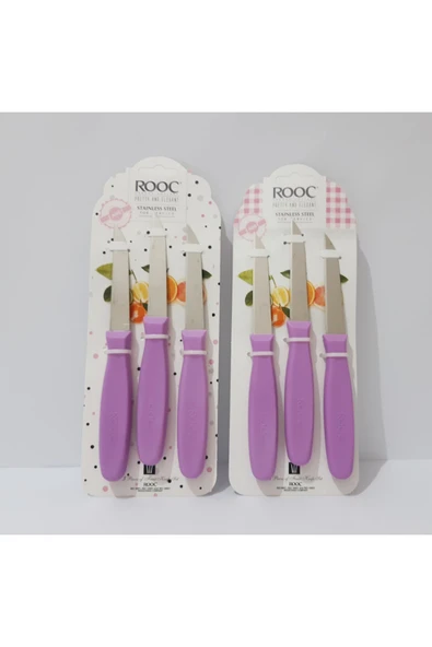 renkli çiçekler 6 Adet Paslanmaz Çelik Keskin Meyve Sebze Bıçağı - 2