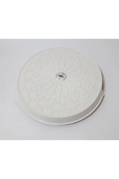 renkli çiçekler Çay Tepsi 32x32x4 CM Çiçek Desenli Yuvarlak Plastik Çay Kahve Tepsisi Servis Tepsi - Resim 5