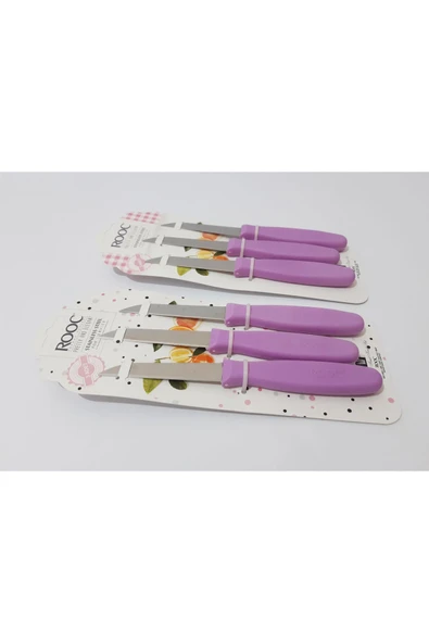 renkli çiçekler 6 Adet Paslanmaz Çelik Keskin Meyve Sebze Bıçağı - 3