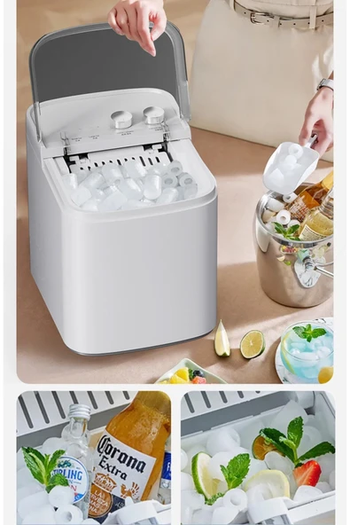 EXENAR Mini Taşınabilir Otomatik Buz Makinasi Hızlı Ev Tipi Portatif Buz Makinesi - Resim 2