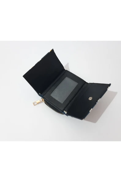 renkli çiçekler Kadın Cüzdan Mini Desenli Kadın Cüzdanı - Resim 2