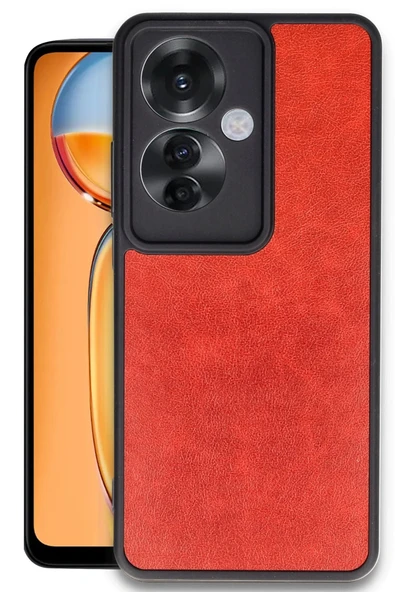 Oppo İle Uyumlu Reno 11F Kılıf Aras Deri Görünümlü Silikon Kapak
