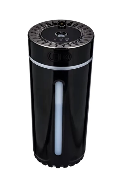 EXENAR Araç ve Ev Nemlendirici Cihazı Buharlı Koku Difüzörü Araba Koku Giderici 7 Renk Ledli Yıldızlı Siyah - Resim 5