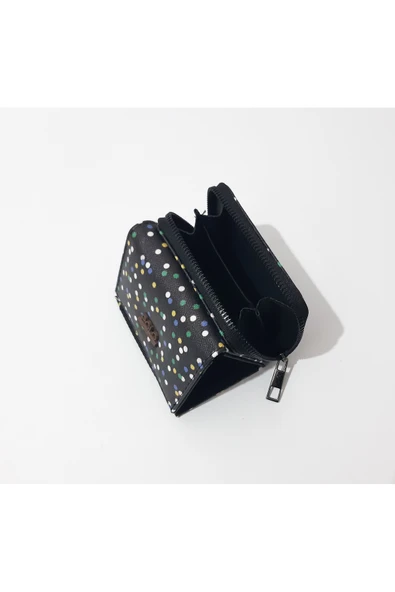 renkli çiçekler Kadın Cüzdan Mini Desenli Kadın Cüzdanı - Resim 4