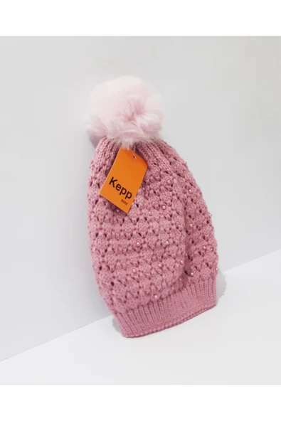 renkli çiçekler Kadın Bere Pembe Renk Tilki Bere - Resim 6