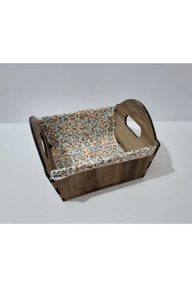 renkli çiçekler Ahşap Kare Ekmeklik - 5