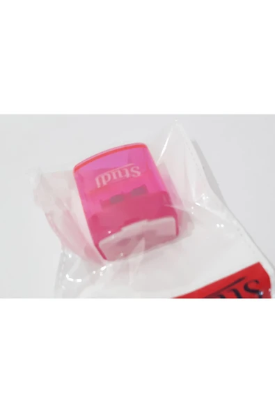 renkli çiçekler Kalemtıraş Çift Bıçaklı Büyük Boy Pembe Renk Kalemtıraş - Resim 3