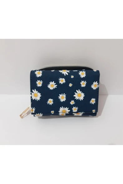 renkli çiçekler Kadın Cüzdan Mini Desenli Kadın Cüzdanı - Resim 5