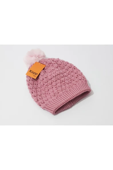 renkli çiçekler Kadın Bere Pembe Renk Tilki Bere - Resim 4