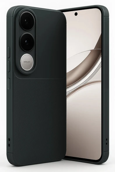 Vivo V50 Lite 4G Kılıf Auto Focus Karbon Görünümlü Silikon Kapak