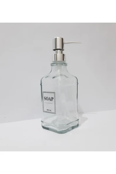 renkli çiçekler 500 ML Kare Cam Sıvı Sabunluk - 7
