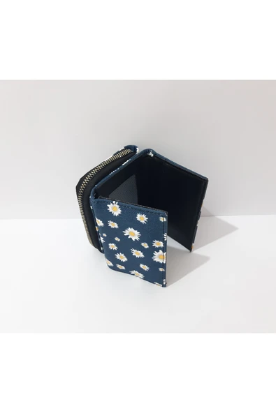renkli çiçekler Kadın Cüzdan Mini Desenli Kadın Cüzdanı - Resim 4