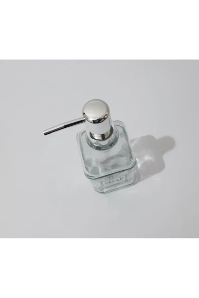 renkli çiçekler 500 ML Kare Cam Sıvı Sabunluk - 4