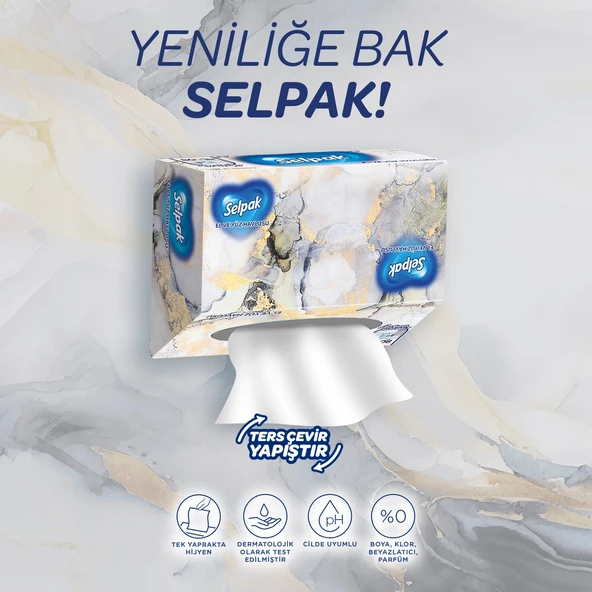 El ve Yüz Havlusu Kutulu Mermer Desen 80 Yaprak - 4