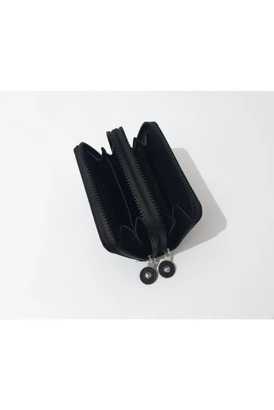 renkli çiçekler Kadın Cüzdan Kullanışlı Çift Fermuarlı Kadın Cüzdanı - Resim 4