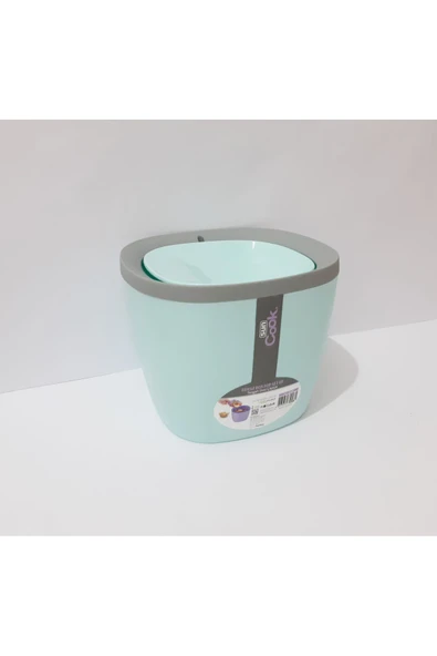 renkli çiçekler Çöp Kovası Tezgah Üstü Plastik Döner Kapaklı Yeşil Renk Mini Çöp Kova Ev Ofis İçin ürün görseli