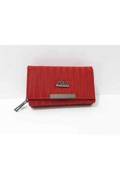 renkli çiçekler Kadın Cüzdan 14x8 CM Kırmızı Renk Kadın Cüzdanı - Resim 3