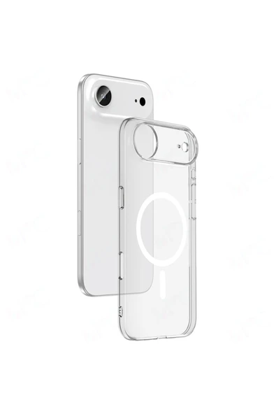 Apple iPhone 17 Air Kılıf M-safe Şarj Özellikli Şeffaf Kamera Çerçeveli Porto Kapak