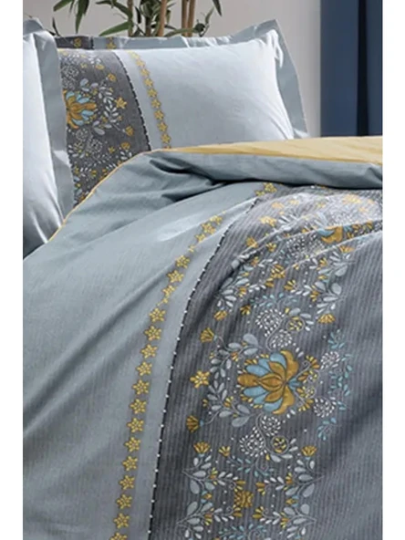 Özdilek Çift Kişilik Ranforce Brodats Nevresim Takımı - Antrasit 3715 - 4