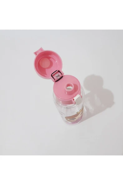 renkli çiçekler 500 ML Desenli Şeffaf Matara Okul İçin Suluk Su Matarası - 4