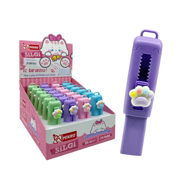 Mikro Kedi Pati Sürgülü Silgi (ER-4517) 1 Adet - Resim 3