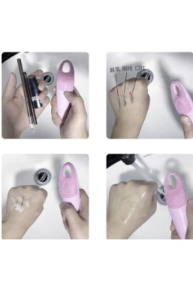 renkli çiçekler Yumuşak Silikon Yüz Temizleme Fırçası Yüz Masaj Fırçası - Resim 2