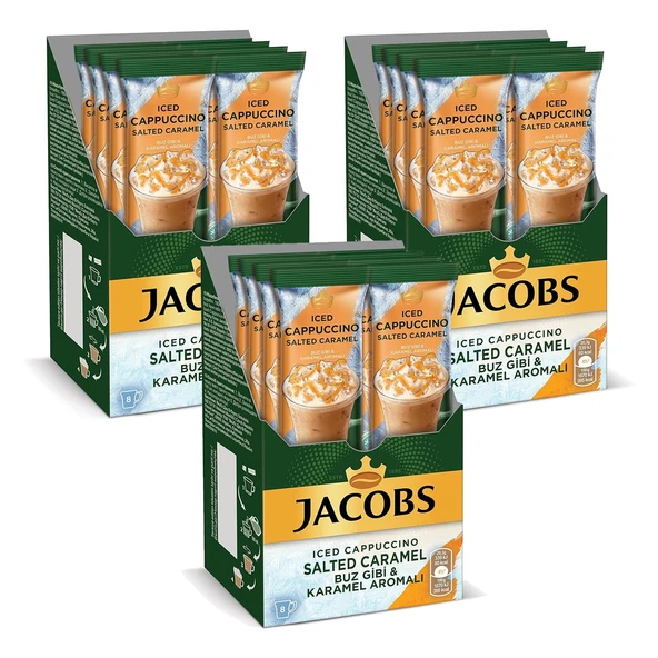 Jacobs Iced Cappuccino Salted Caramel 20.3 gr 8 li Kutu x 3 Adet ürün görseli