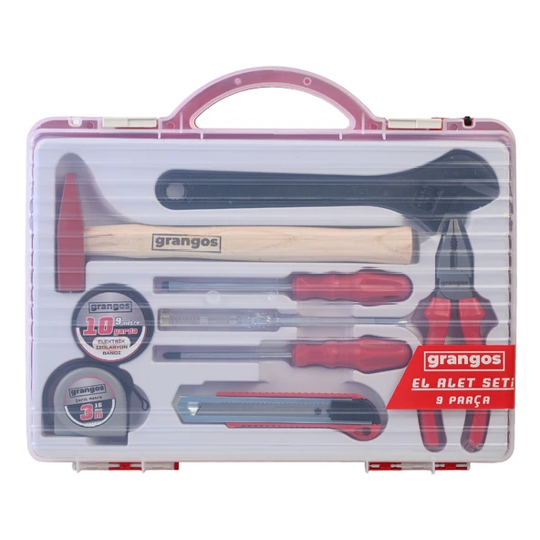 Grangos GRAS09 9 Parça Çantalı El Aleti Seti - Resim 2