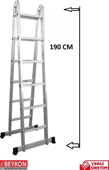 6''6 BASAMAKLI TEK KIRMA  ALÜMİNYUM KATLANABİLİR MERDİVEN ürün görseli