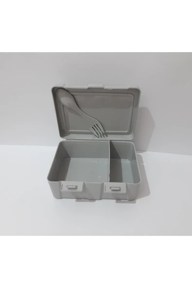 renkli çiçekler Beslenme Kutusu 2 Bölmeli Çatal Kaşıklı Okul Beslenme Kabı - 4