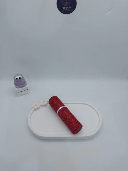 Parıldayan Elmas İşlemeli Mini Doldurulabilir Parfüm Şişesi 10 ML (Kırmızı) - 3