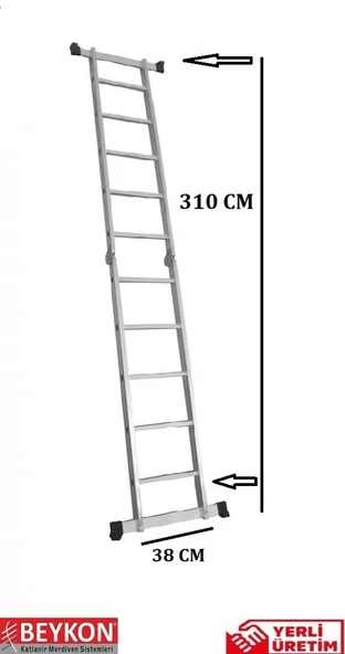 5+5 BASAMAKLI ALÜMİNYUM KATLANABİLİR MERDİVEN - Resim 2