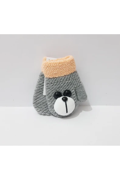 renkli çiçekler Çocuk Eldiven 1-3 Yaş Erkek Çocuk Eldiveni Figürlü Örme Eldiven ürün görseli 1