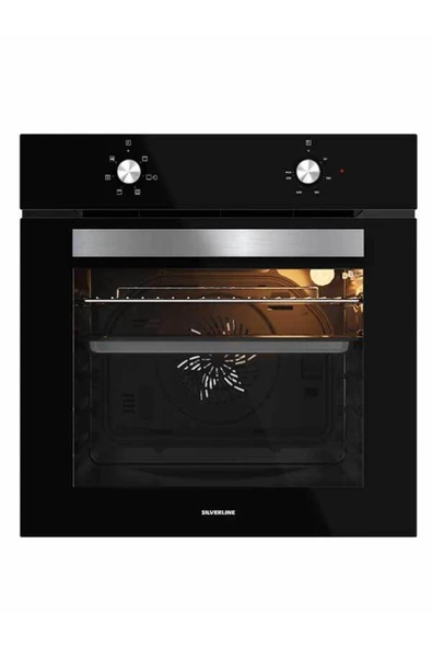 Silverline 3'lü Siyah Cam Ankastre Set (3481 Flam 60 Siyah+cs5335b02+bo65e1b01) - Resim 4