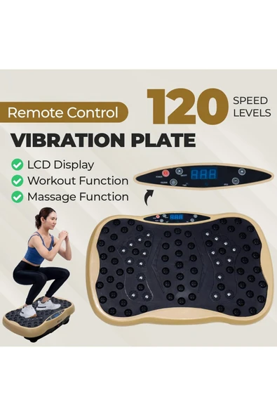Glr 560 Dijital Ekranlı  Kumandalı Titreşim Masaj Platformu | Bluetooth Müzik Özellikli Egzersiz Aleti - 3