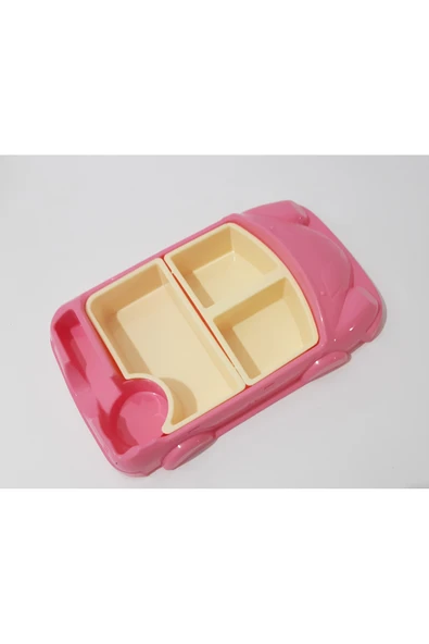 renkli çiçekler Çocuk İçin Araba Modelli Mama Tabağı 30x18 CM  Kahvaltı ve Yemek Tabağı Çocuklar İçin Tabldot Tepsi - Resim 8