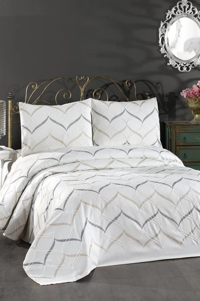 Yalina Nakışlı Şönil 3 Parça Çift Kişilik Yatak Örtüsü ürün görseli