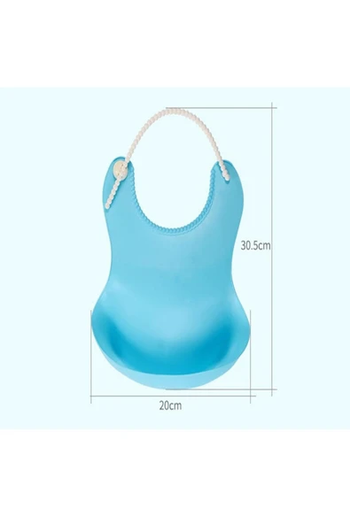 For Prime 2 Adet Çocuk Bebek Mama Önlüğü Silikon Dökülme Engelleyici Bükülebilir Önlük Mavi - Resim 4