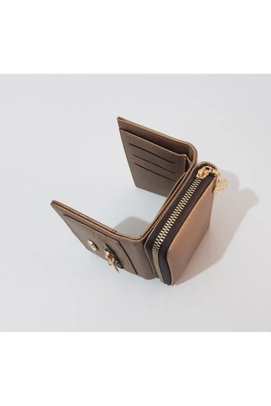 renkli çiçekler Kadın Cüzdan 13.5x9x4 CM Kullanışlı Kahverengi Kadın Cüzdanı - Resim 8