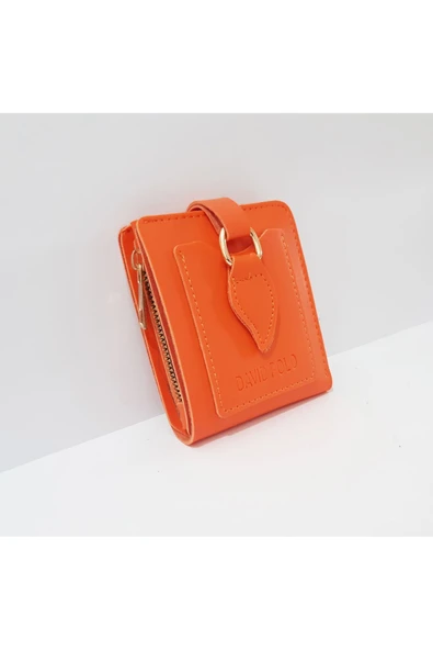 renkli çiçekler Kadın Cüzdan 12x10 CM Turuncu Renk Kadın Cüzdanı