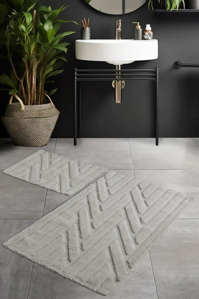 Pierre Cardin Pamuk Banyo Paspas Seti Twist Bej