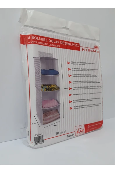 renkli çiçekler 4 Bölmeli Dolap Düzenleyici Dolap Organizer - Resim 3