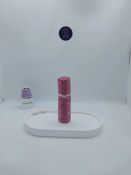 Parıldayan Elmas İşlemeli Mini Doldurulabilir Parfüm Şişesi 10 ML (Pembe) - 2