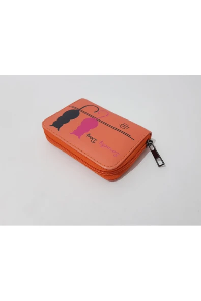 renkli çiçekler Kadın Cüzdan  12.5x8.5 CM Turuncu Renk Kedi Desenli Kadın Cüzdanı - Resim 4