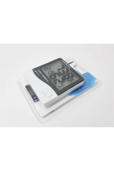 renkli çiçekler Dijital Saat Termometre Sıcaklık Nem Göstergeli Dijital Masa Saati - Resim 8