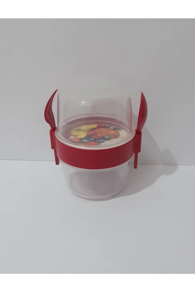 renkli çiçekler Yoğurt Meyve Salata Kabı Çocuklar Için Kaşıklı Kap - Resim 5