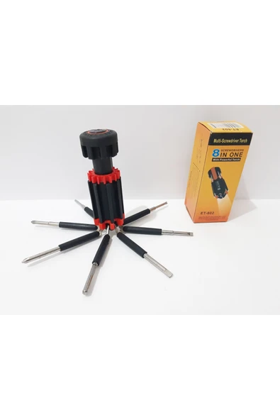 renkli çiçekler Işıklı Tornavida 8 Li Tornavida Seti - Resim 5