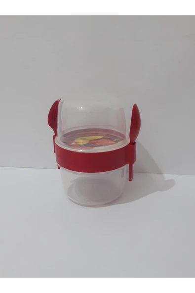 renkli çiçekler Yoğurt Meyve Salata Kabı Çocuklar Için Kaşıklı Kap - Resim 6