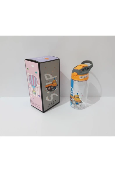 renkli çiçekler Pipetli Matara Desenli Su Matarası Çok Amaçlı Suluk - 3